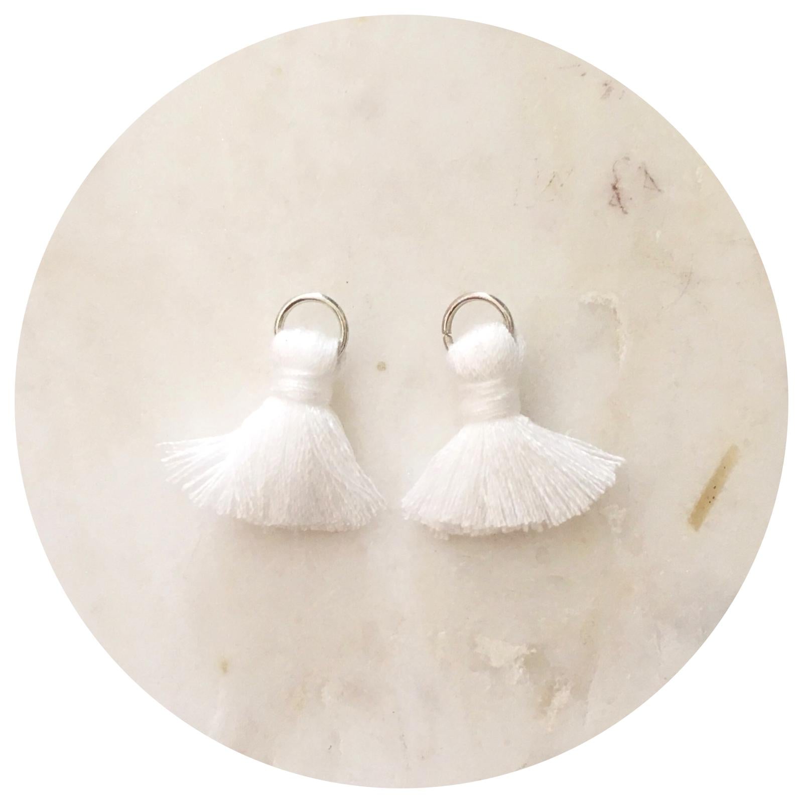 20mm Mini Cotton Tassels - Snow White - 2pack - L4608