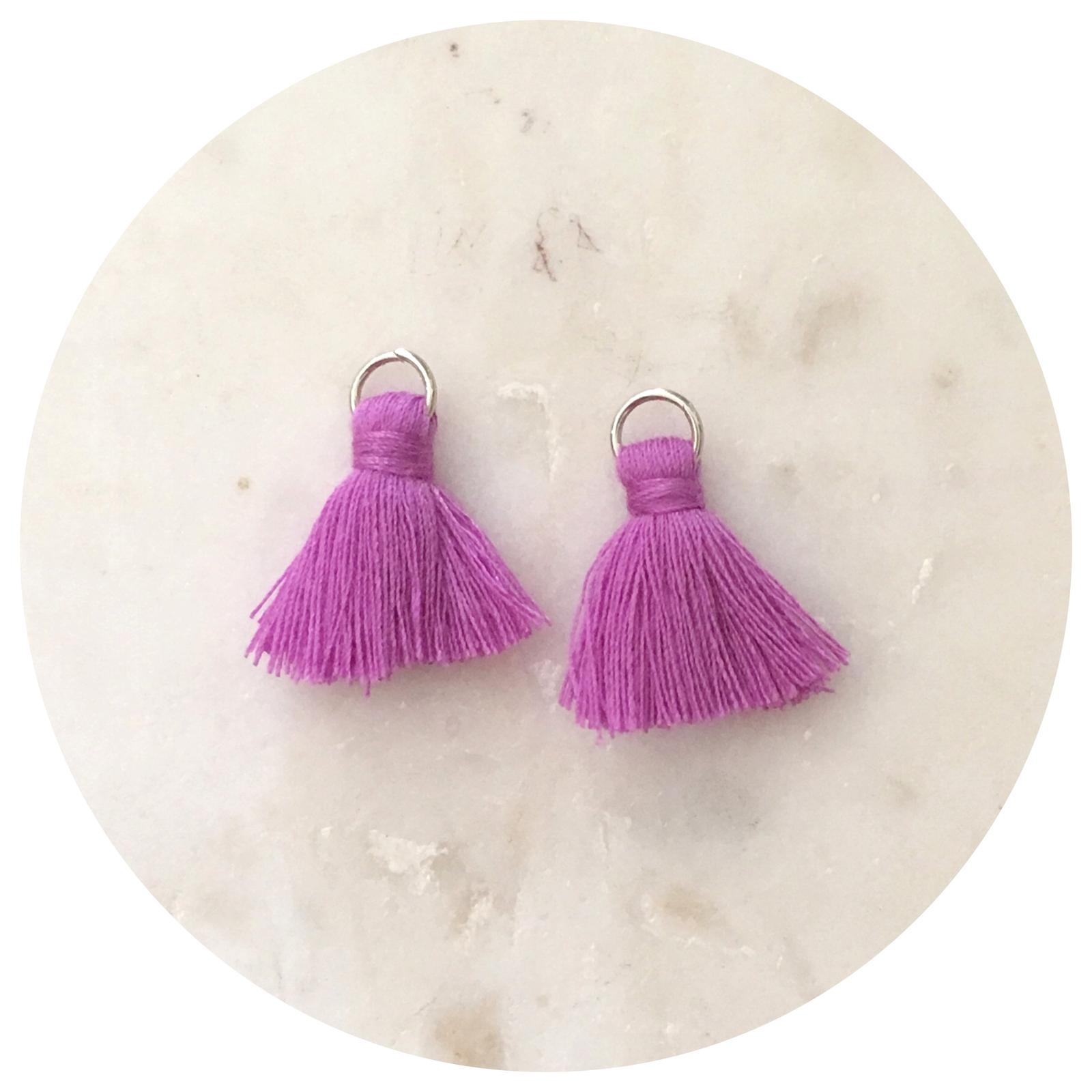 20mm Mini Cotton Tassels - Lavender - 2pack - L4619