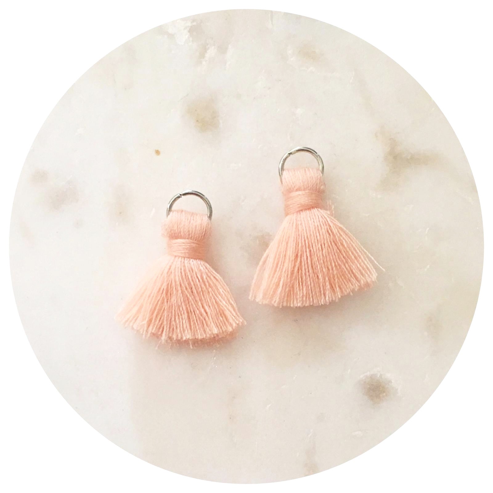 20mm Mini Cotton Tassels - Peach - 2pack - L4605
