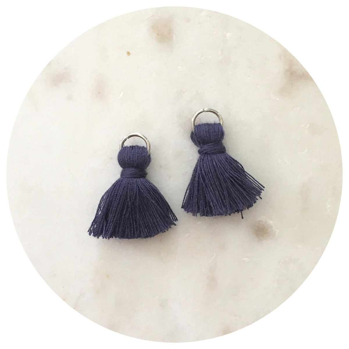 20mm Mini Cotton Tassels - Navy Blue - 2pack - L6117