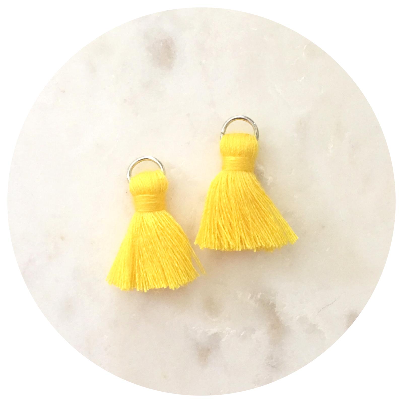 20mm Mini Cotton Tassels - Lemon Yellow - 2pack - L4618