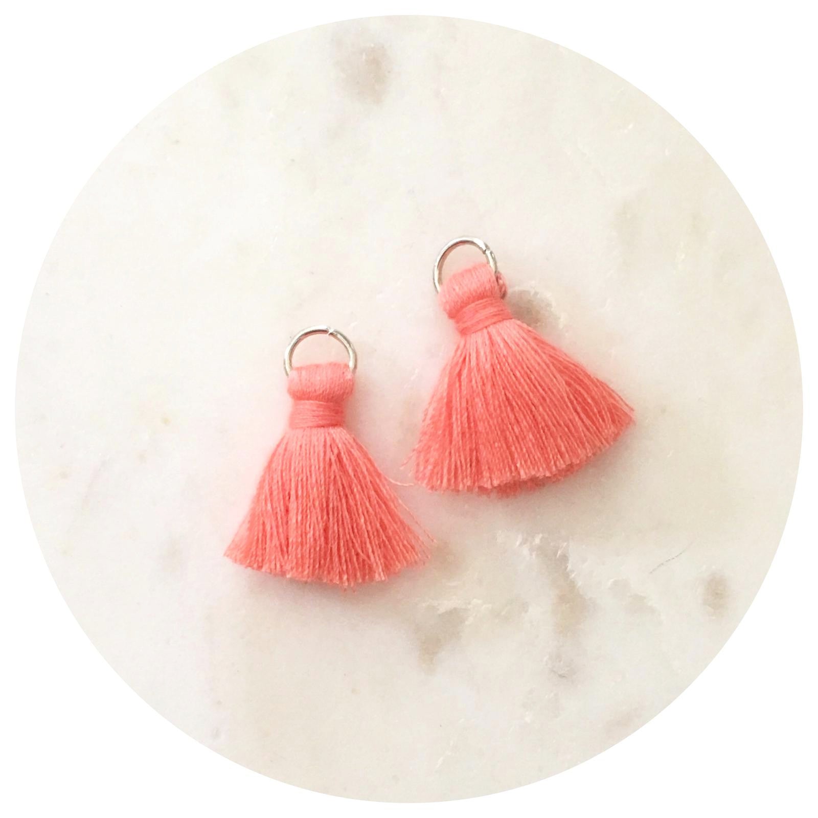20mm Mini Cotton Tassels - Coral - 2pack - L6115