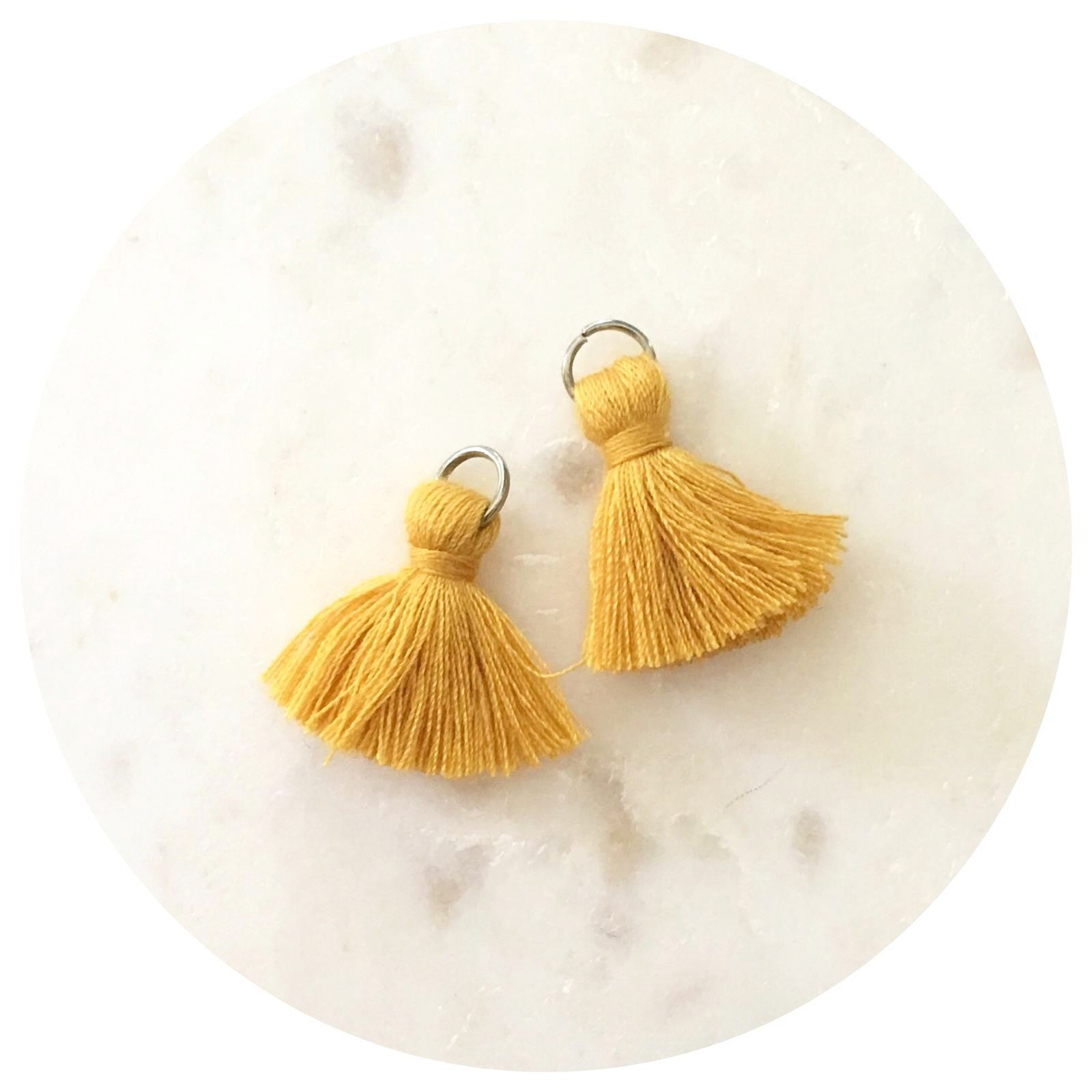 20mm Mini Cotton Tassels - Mustard Yellow - 2pack - L4635