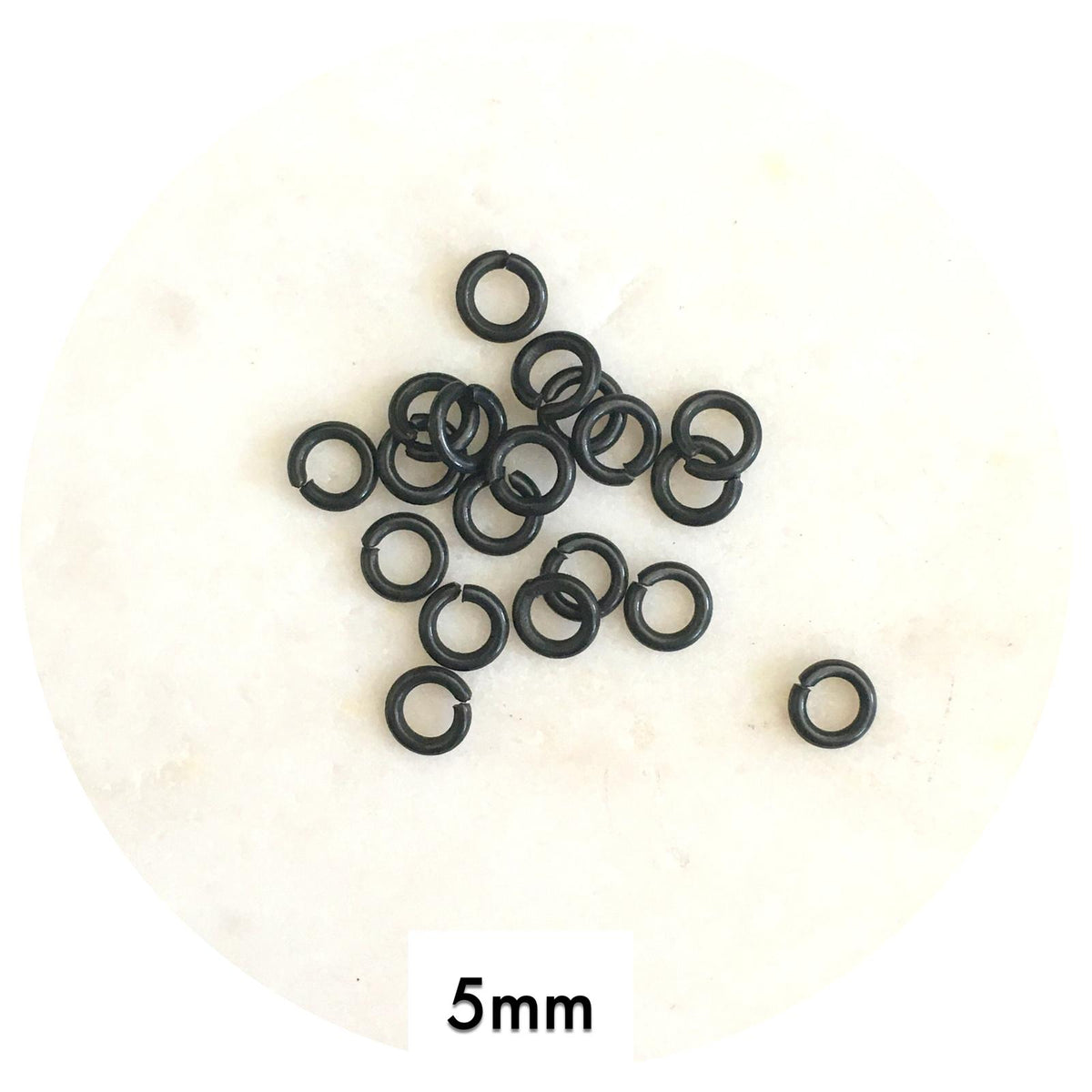 5mm Jump Rings - Black - 50 pcs