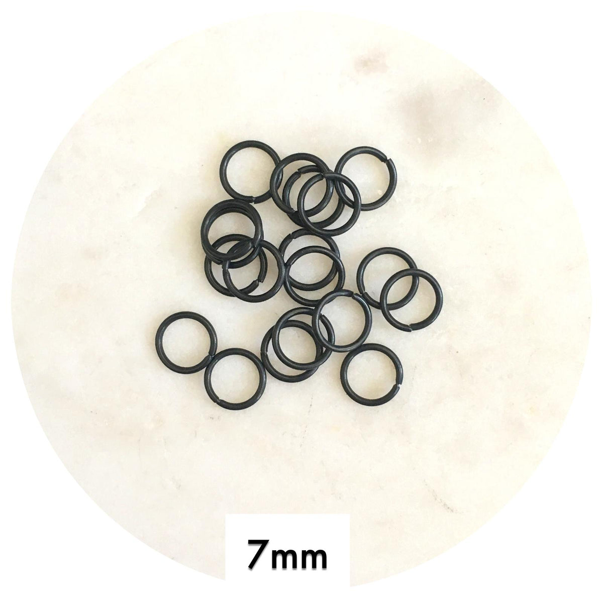 7mm Jump Rings - Black - 50 pcs