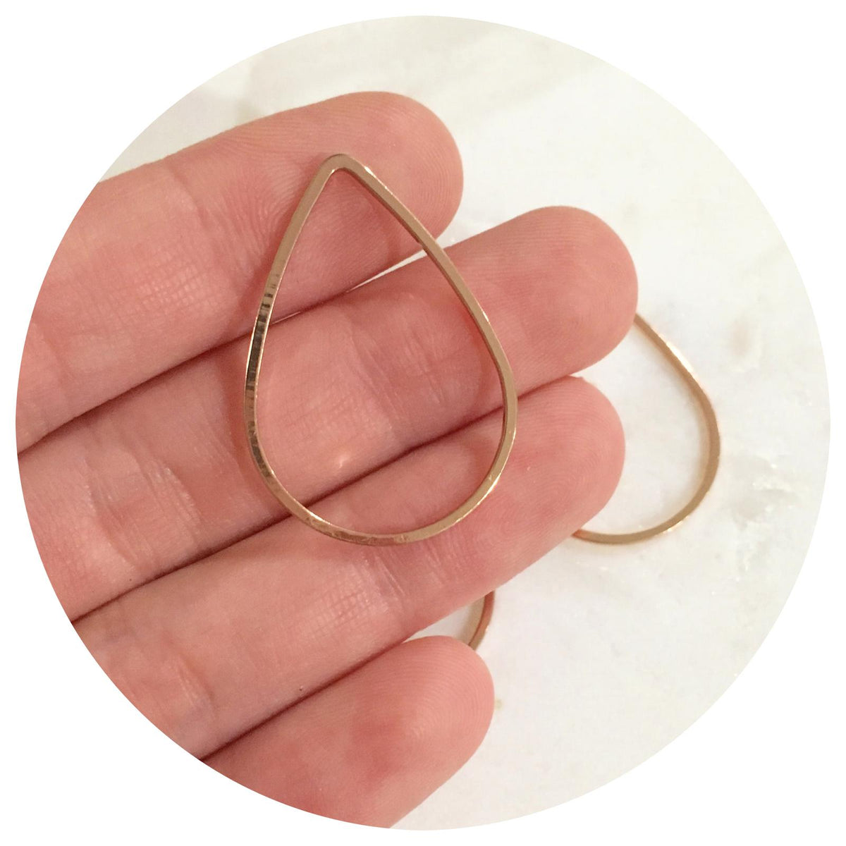 32mm Open Teardrop Connector - Rose Gold - 2 pcs - BS1140 Q323