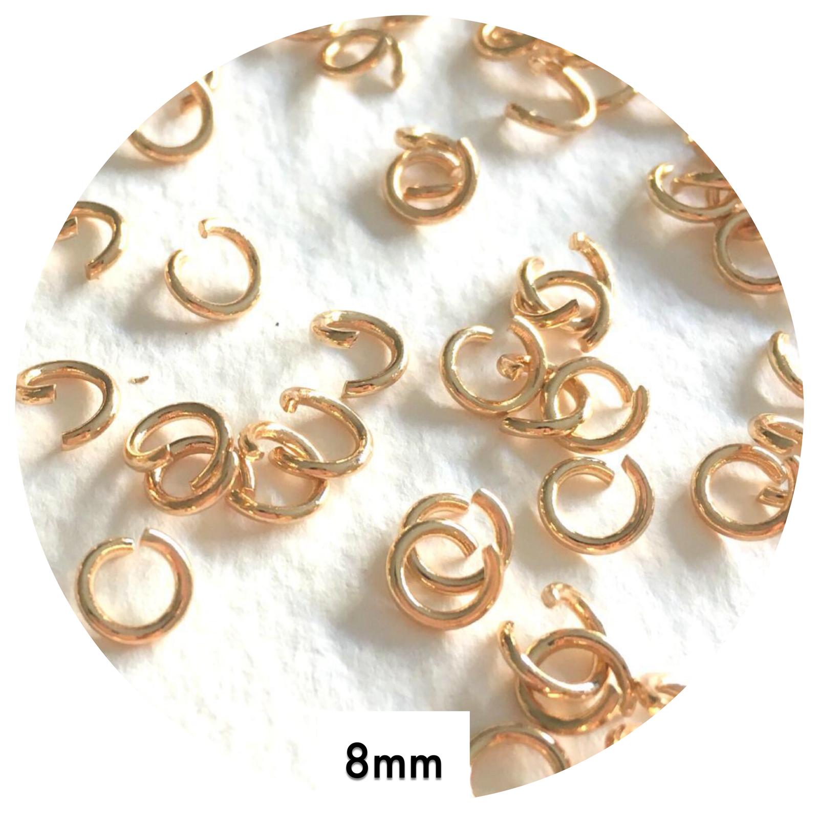 8mm Jump Rings - Gold Stainless Steel - 40 pcs