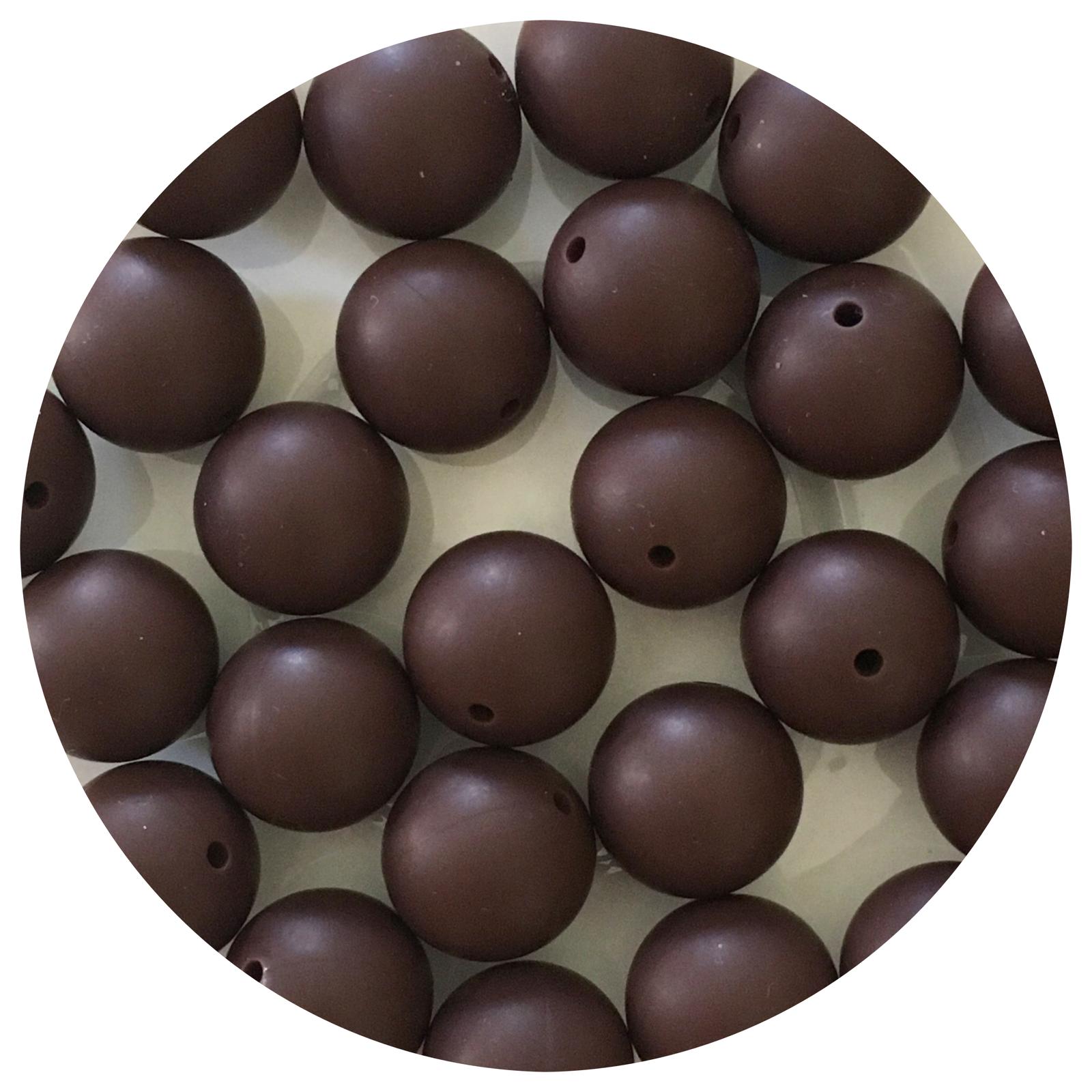 Chocolate - 19mm round - 5 Beads