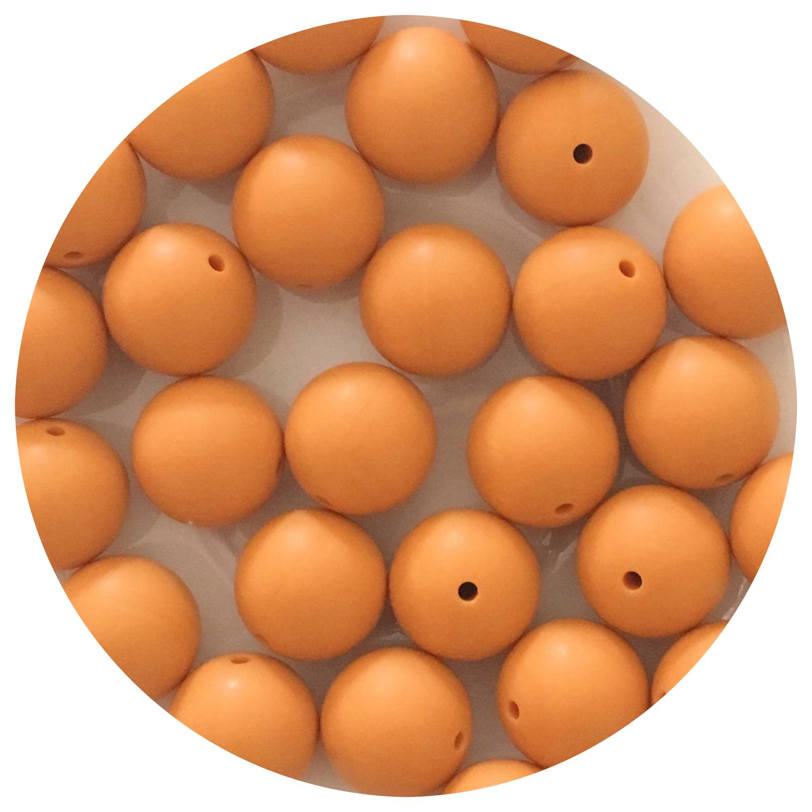 Mango Orange - 19mm round - 5 Beads