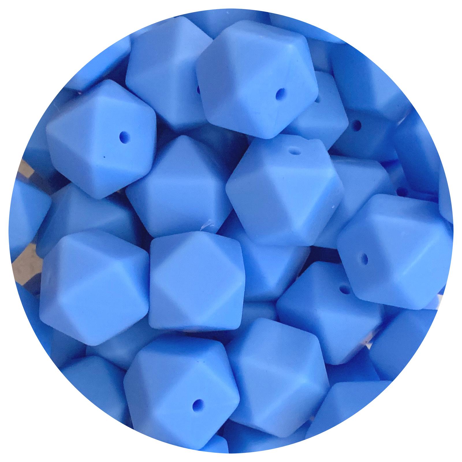 Cornflower Blue - 17mm Hexagon - 10 Beads