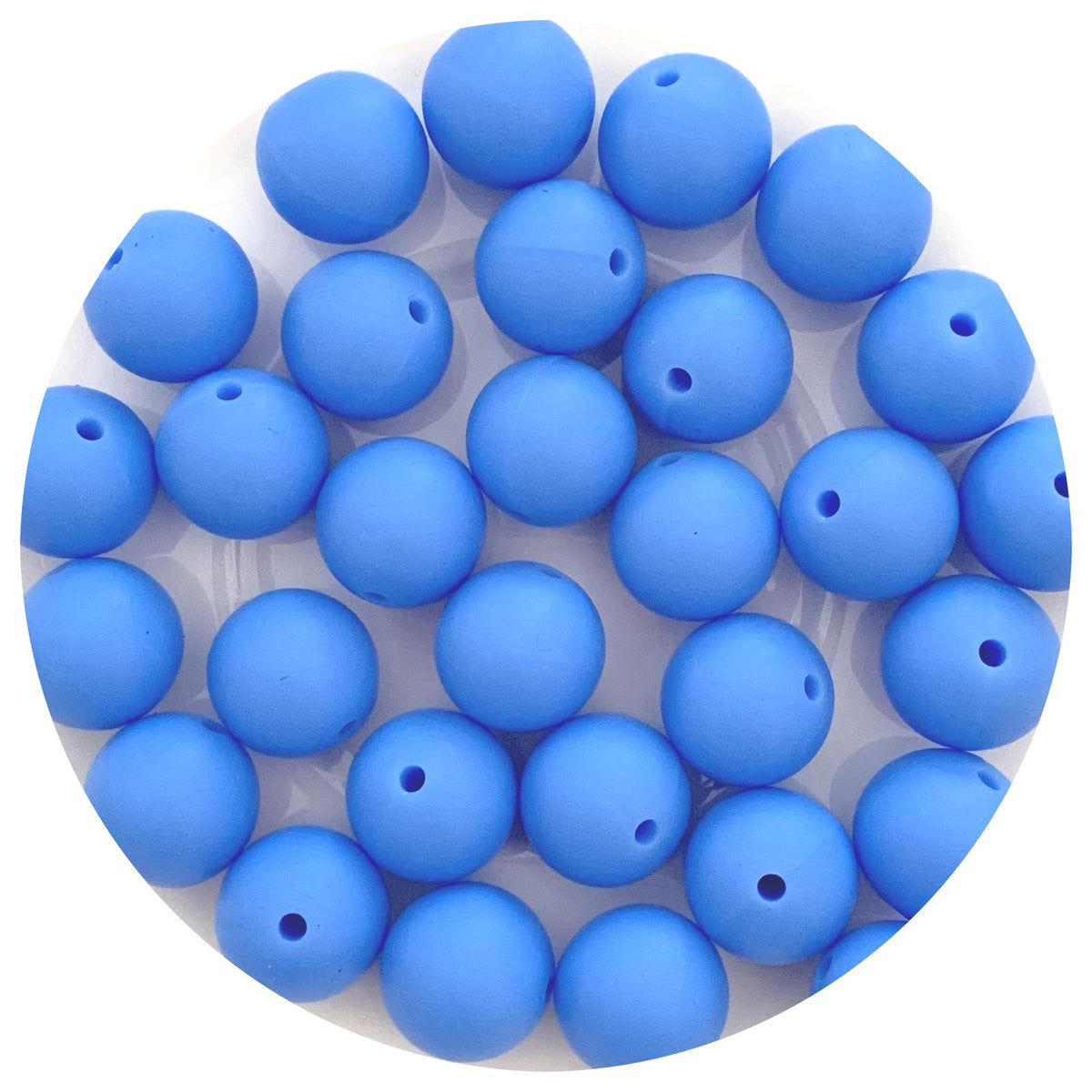 Cornflower Blue - 15mm round - 10 Beads