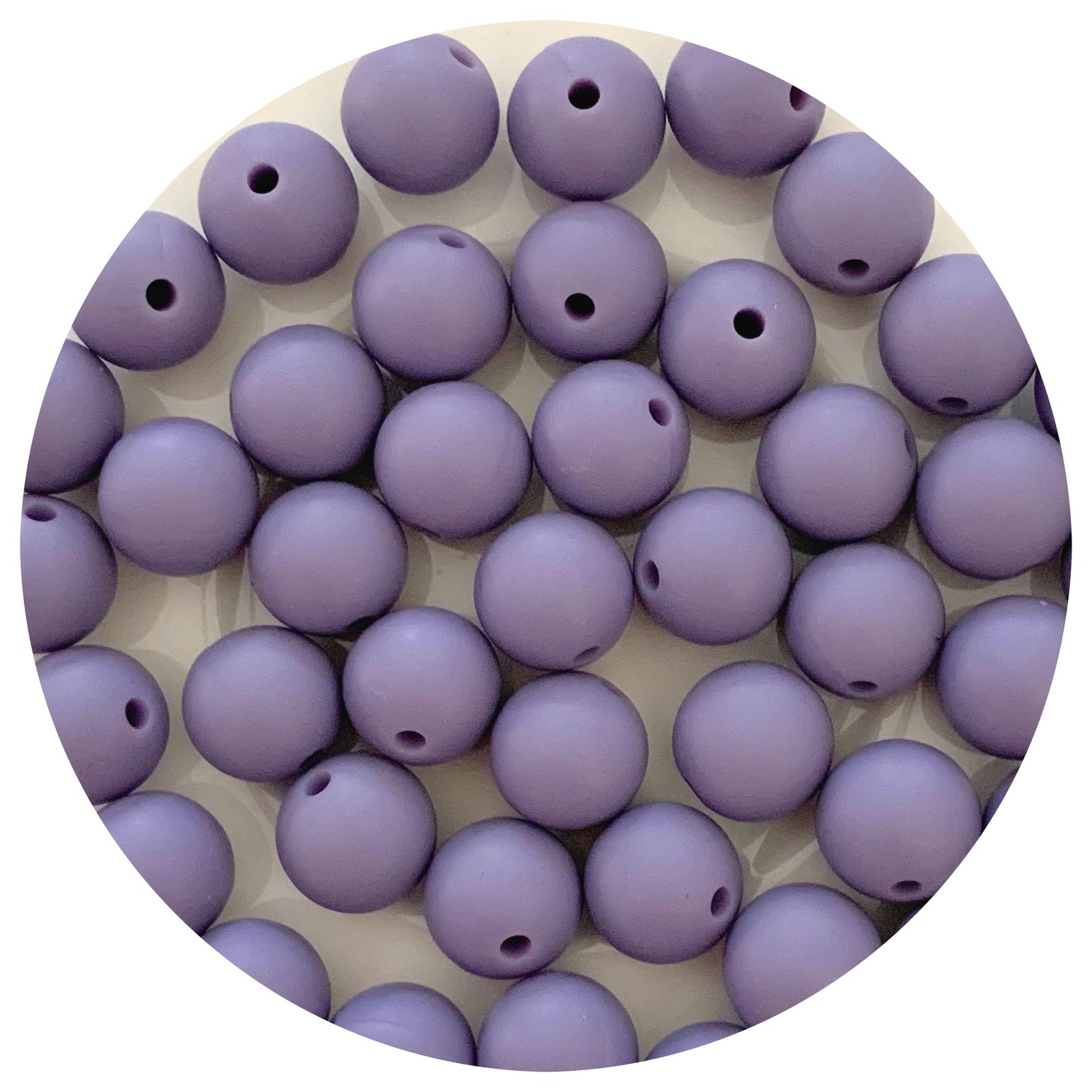 Taro Purple - 12mm Round Silicone Beads - 10 beads