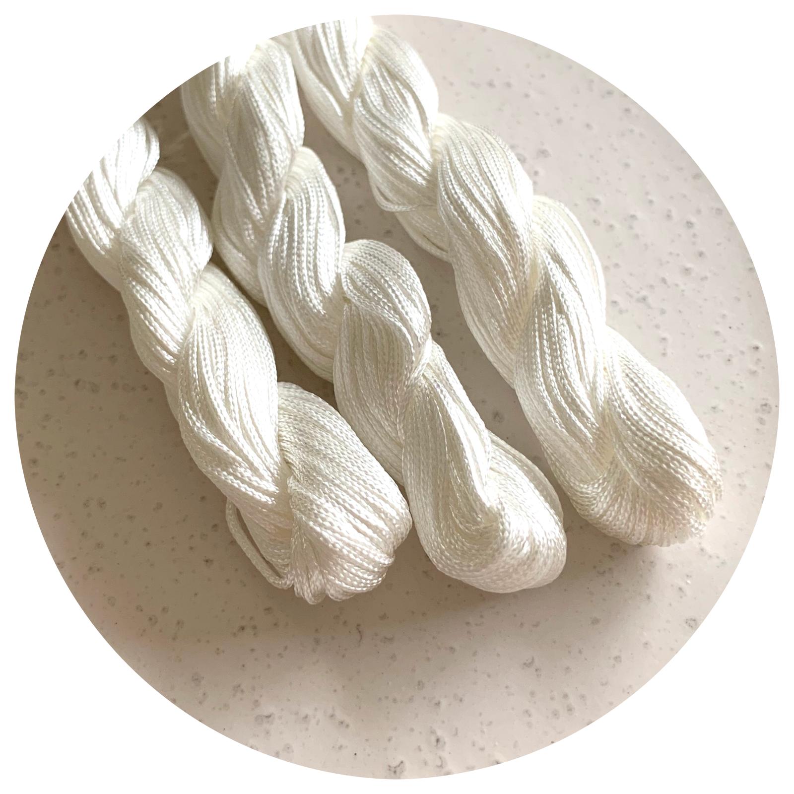 White - 1mm Nylon Jewellery Cord - 20 metres