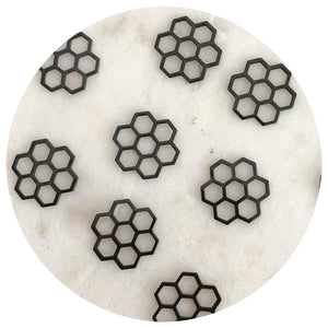14mm Honeycomb Hexagon Connector - Black - 2 pcs - E080