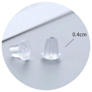 Silicone Clear Earring Backs - 100 pcs