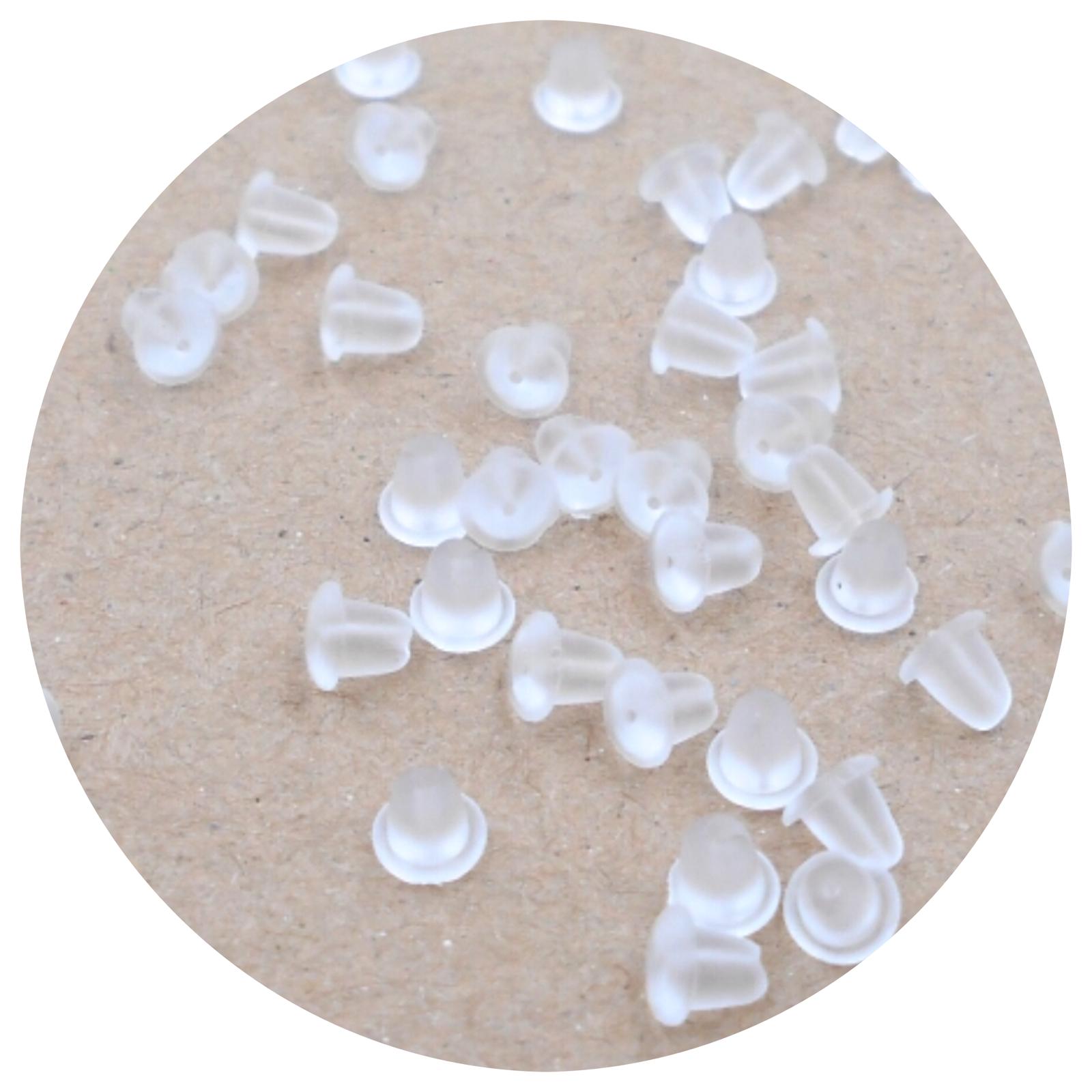 DIYear Clear Silicone Earring Backs - 150 Pcs / 75 Pairs Hypoallergenic  Secure Push-Back Earring Stoppers for Stud Earrings, 10x6mm Ful