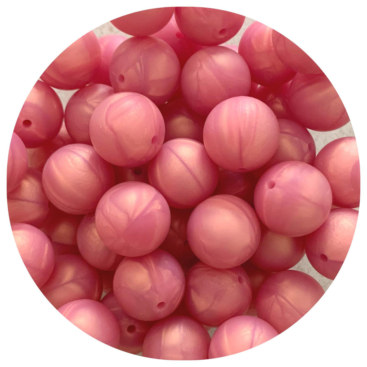 Pearl Rose Shimmer - 19mm round - 5 Beads