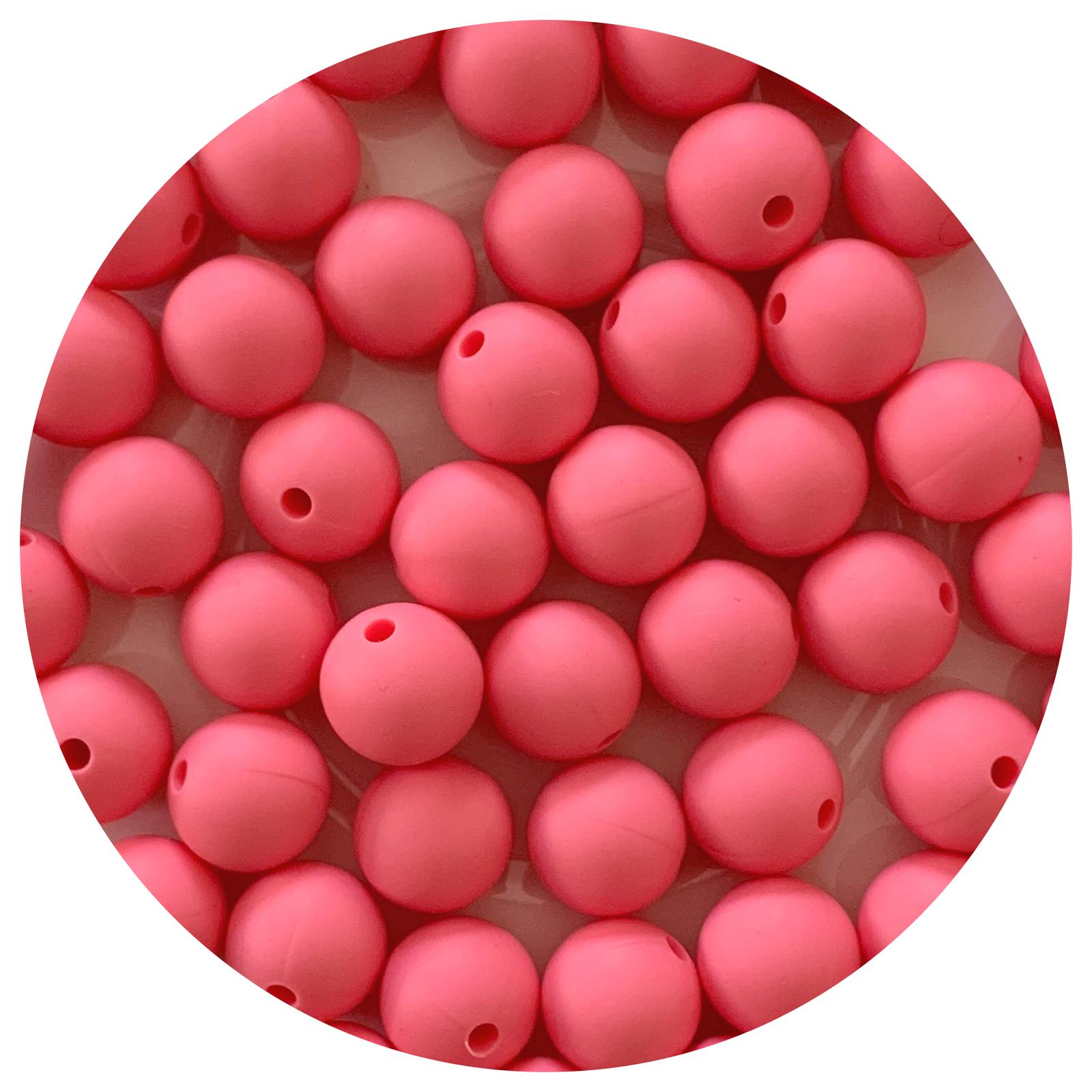 Sakura Pink - 12mm Round Silicone Beads - 10 beads