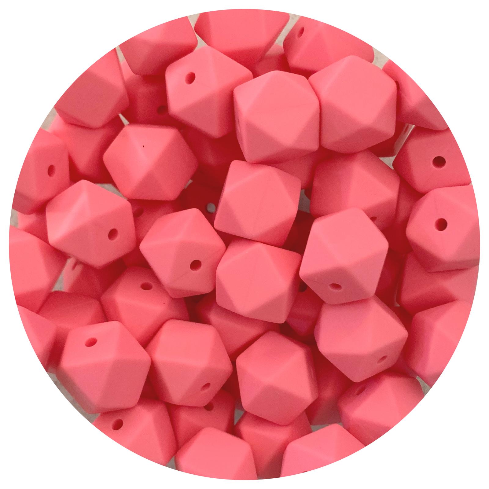 Sakura Pink - 14mm Mini Hexagon - 5 beads