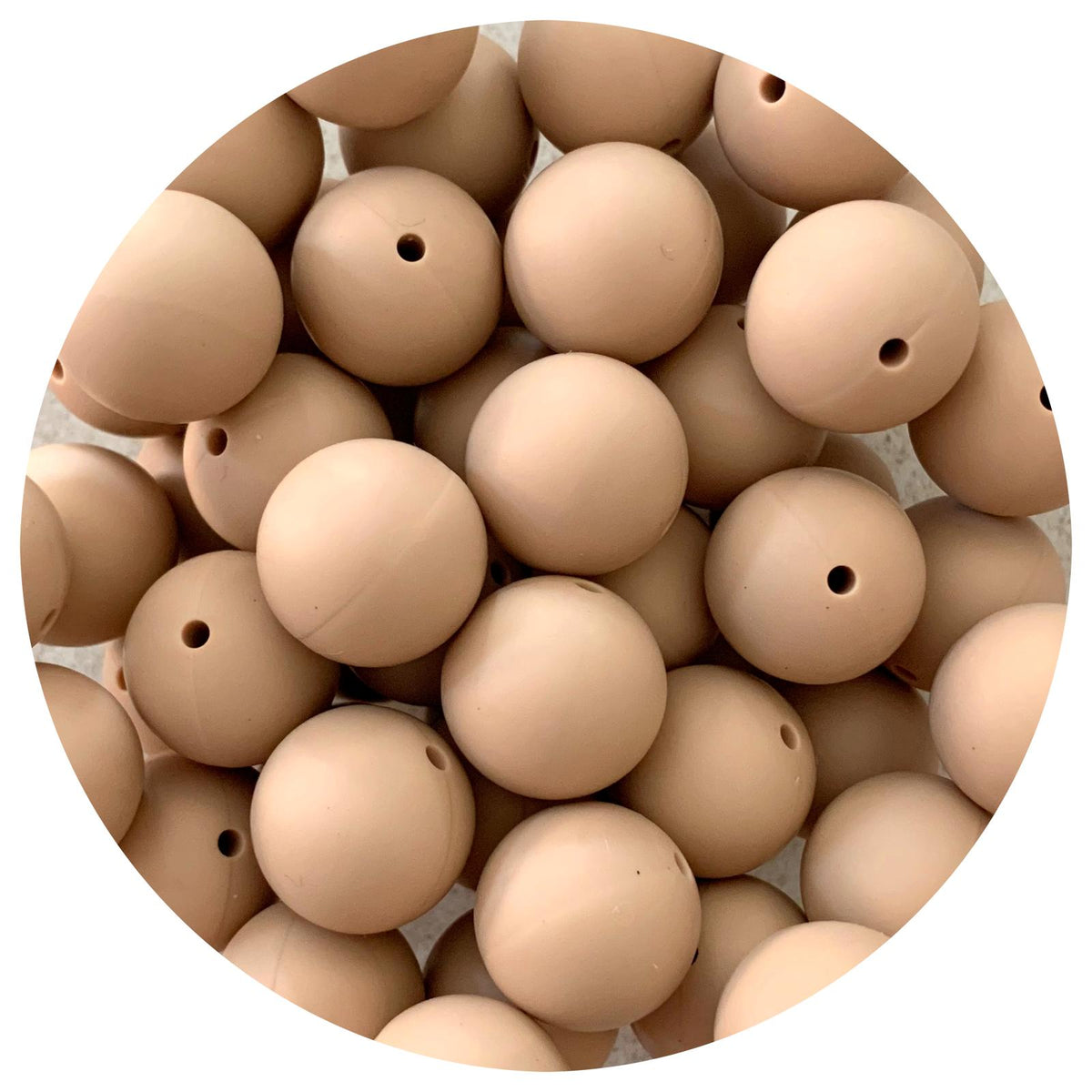 Oatmeal - 19mm round - 5 Beads