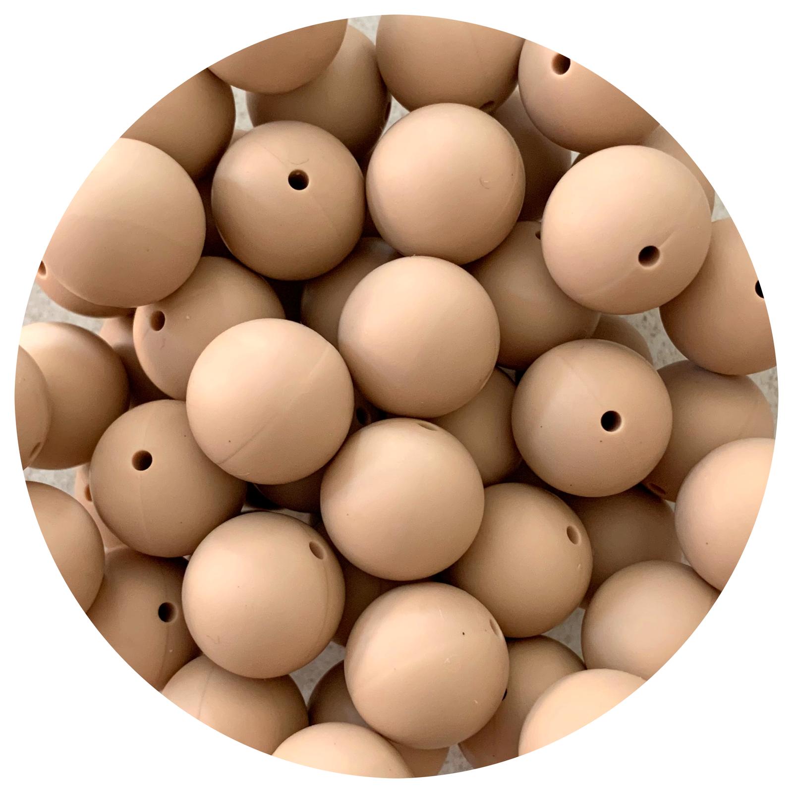 Oatmeal - 19mm round - 5 Beads