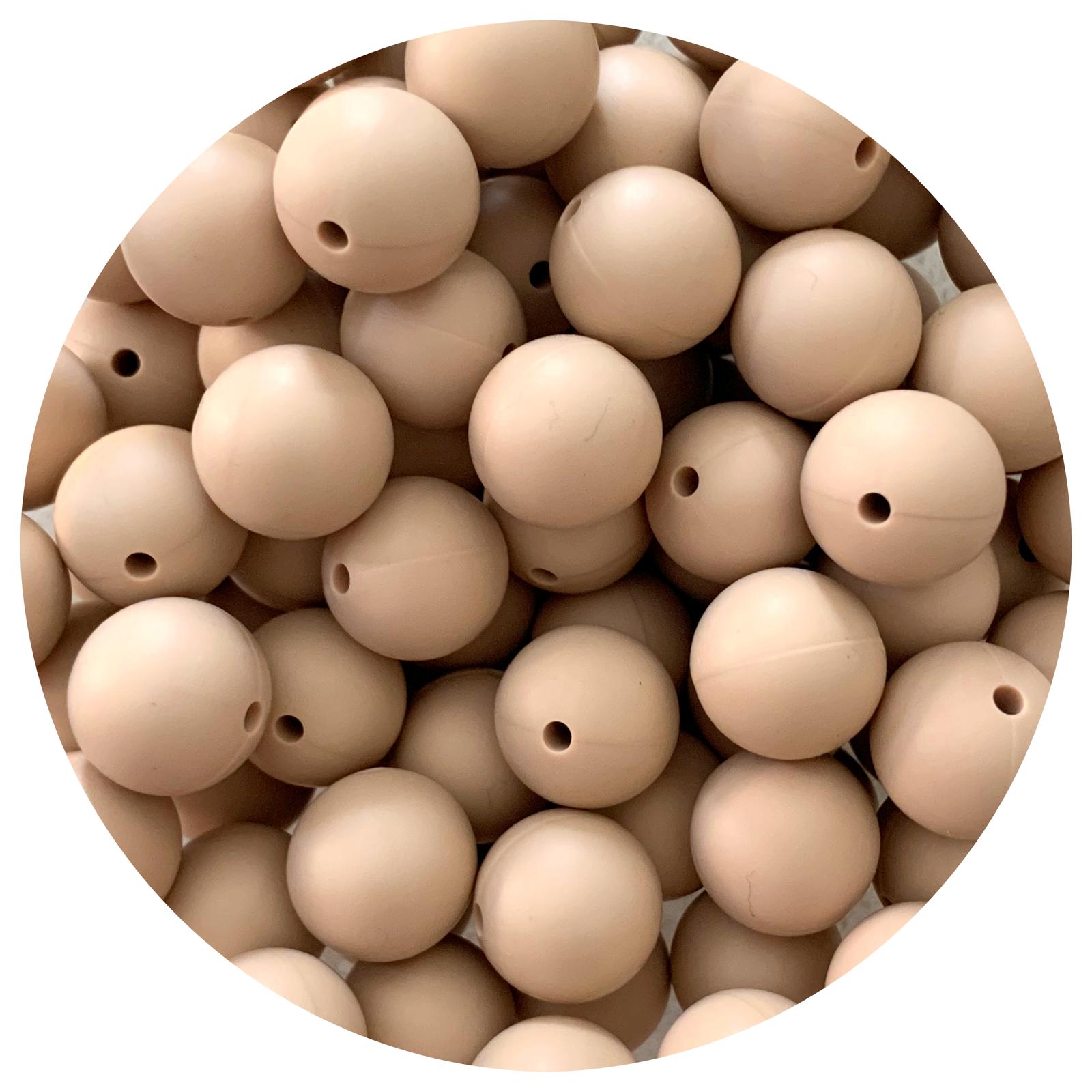 Oatmeal - 15mm round - 10 Beads