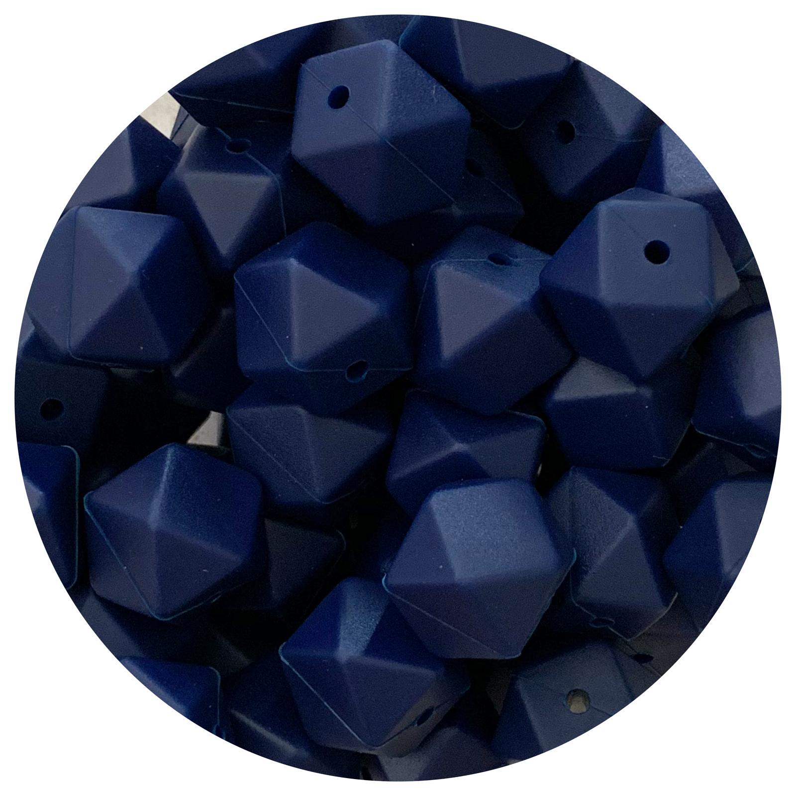 Midnight Blue - 17mm Hexagon - 10 Beads