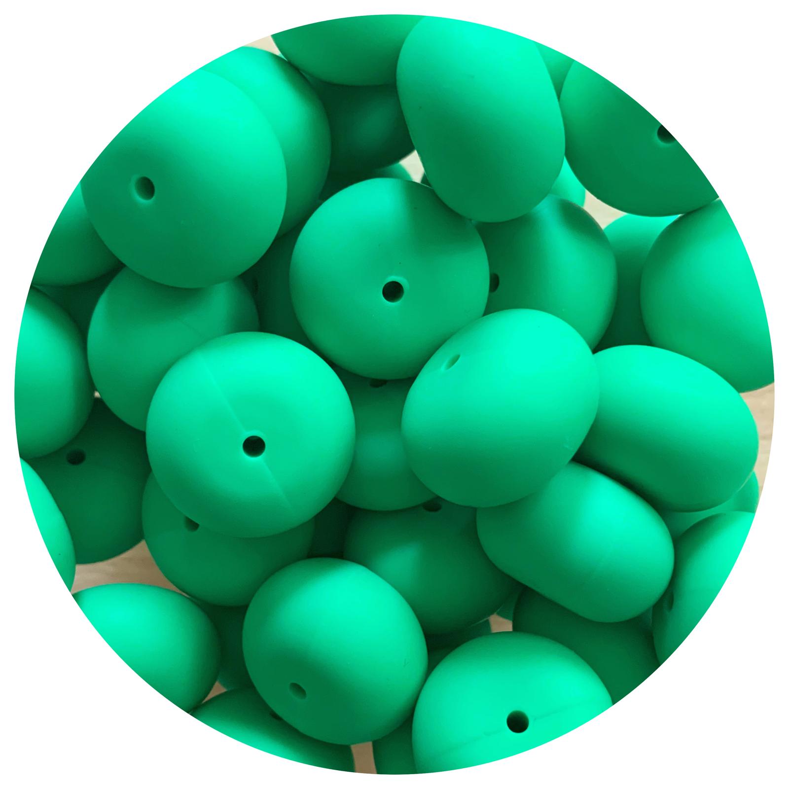 Kelly Green - 22mm Abacus Silicone Beads - 5 Beads