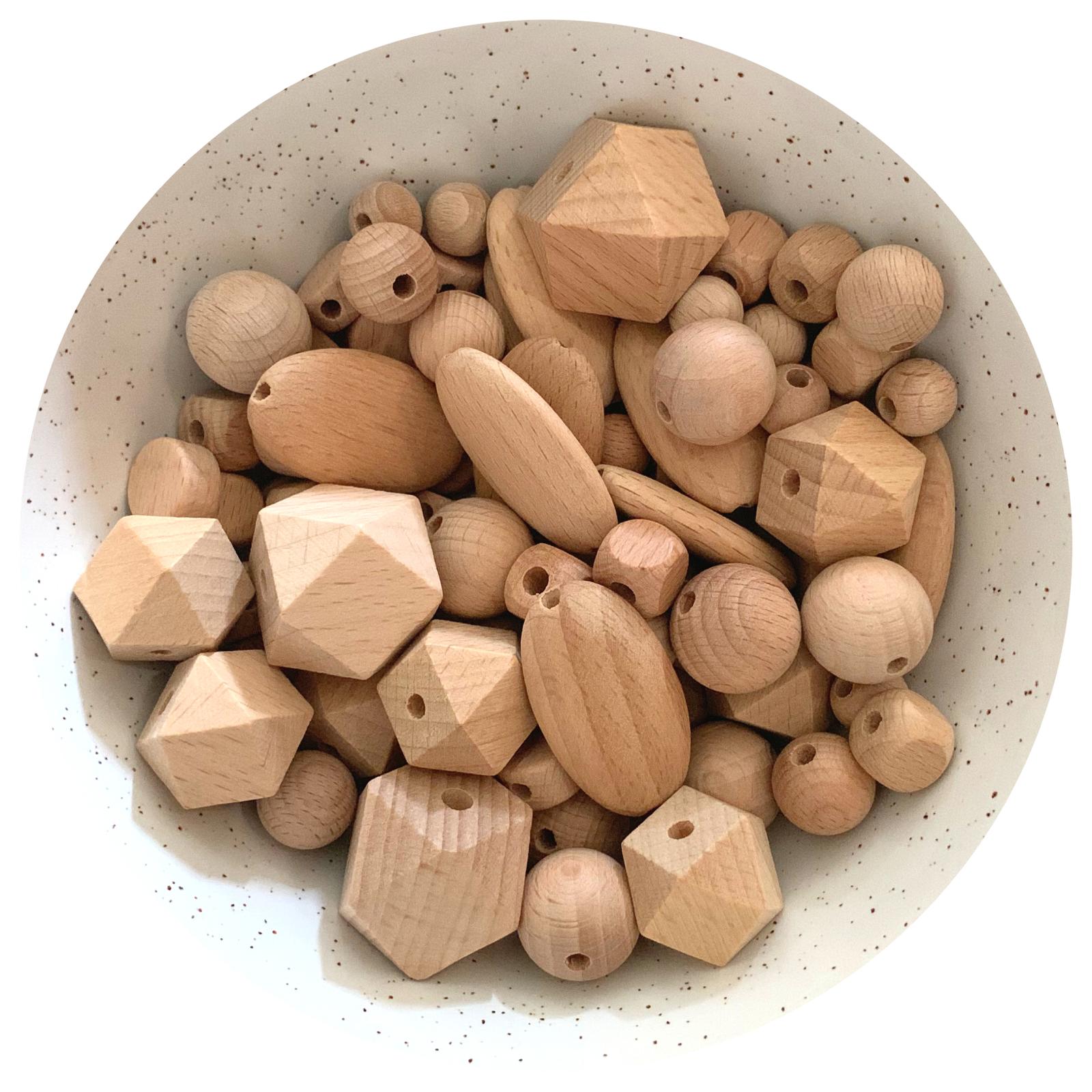 Beech Wood Beads - Mega Mix Value Pack #1