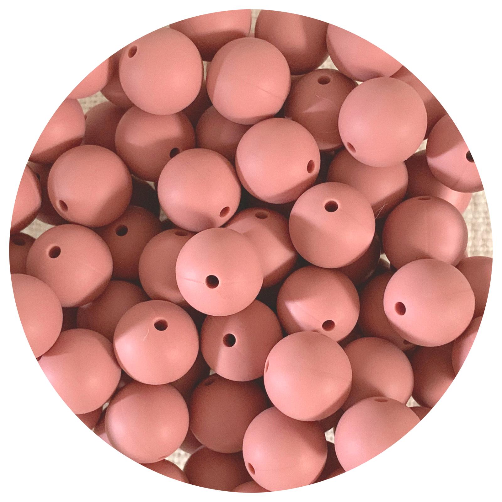Dusty Rose - 15mm round - 10 Beads