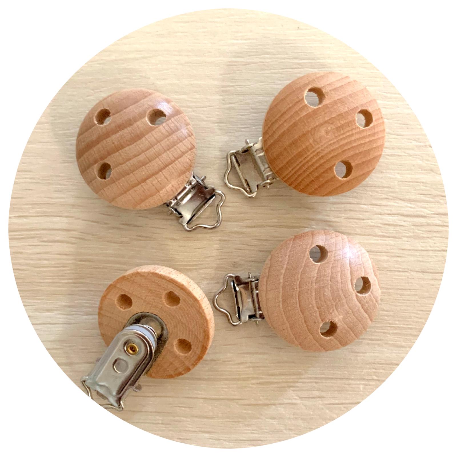 Beech Wood Dummy / Pacifier Clip - Each