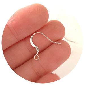 Stainless Steel Earring Hooks - Silver - Lead & Nickel Free - 50 pcs