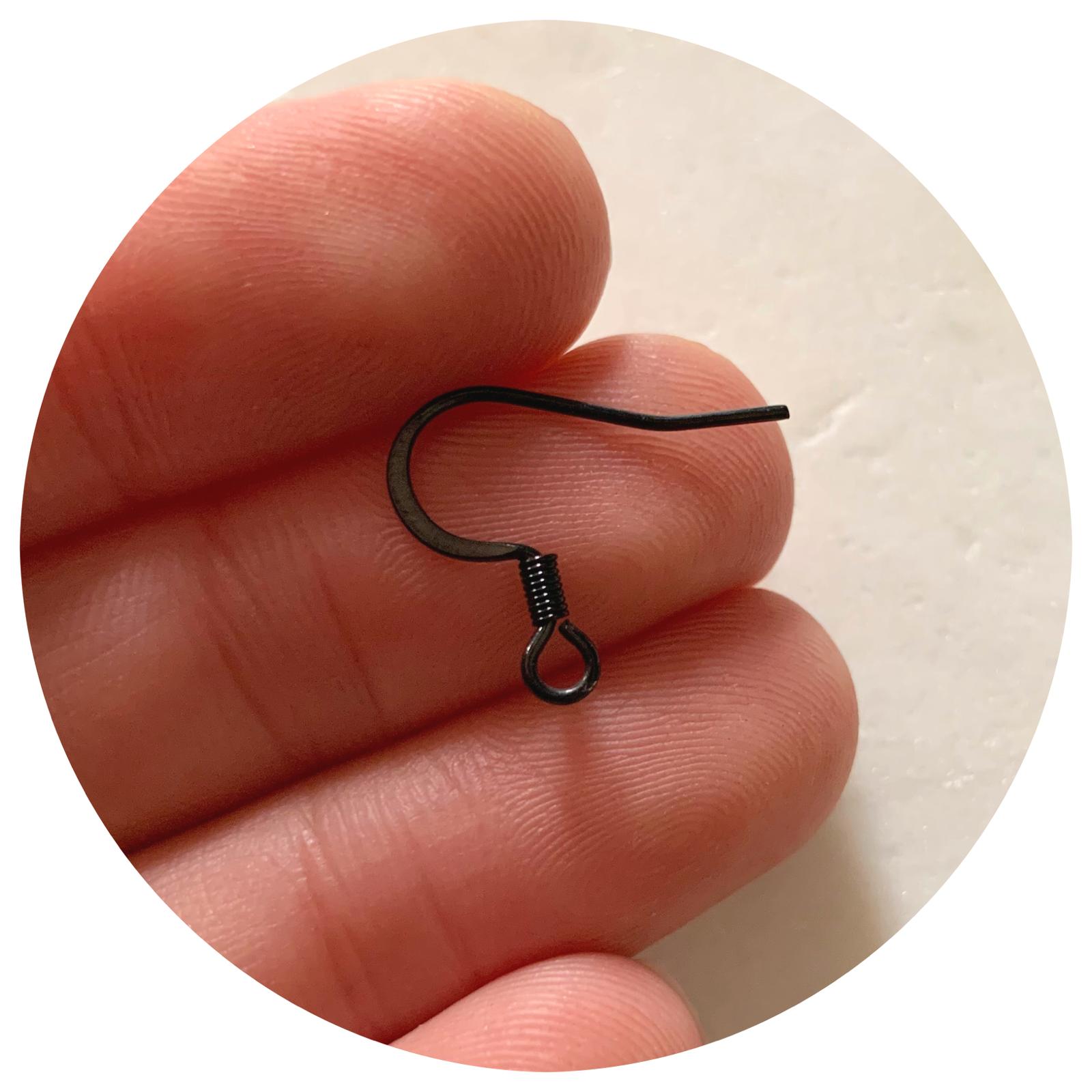 Stainless Steel Earring Hooks - Black - Lead & Nickel Free - 50