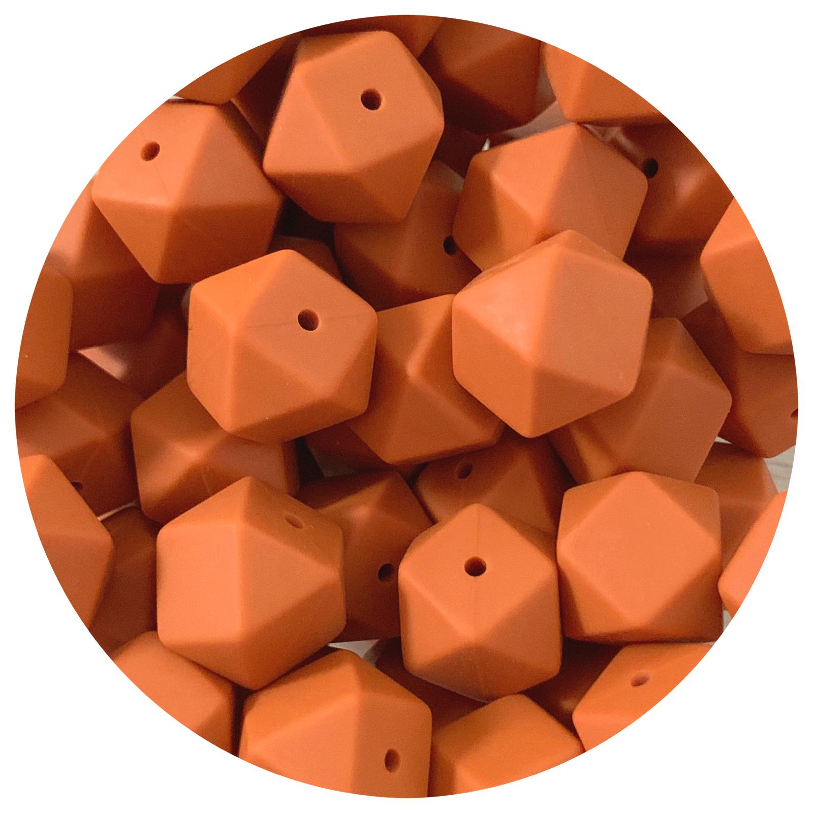 Terracotta - 17mm Hexagon - 10 Beads