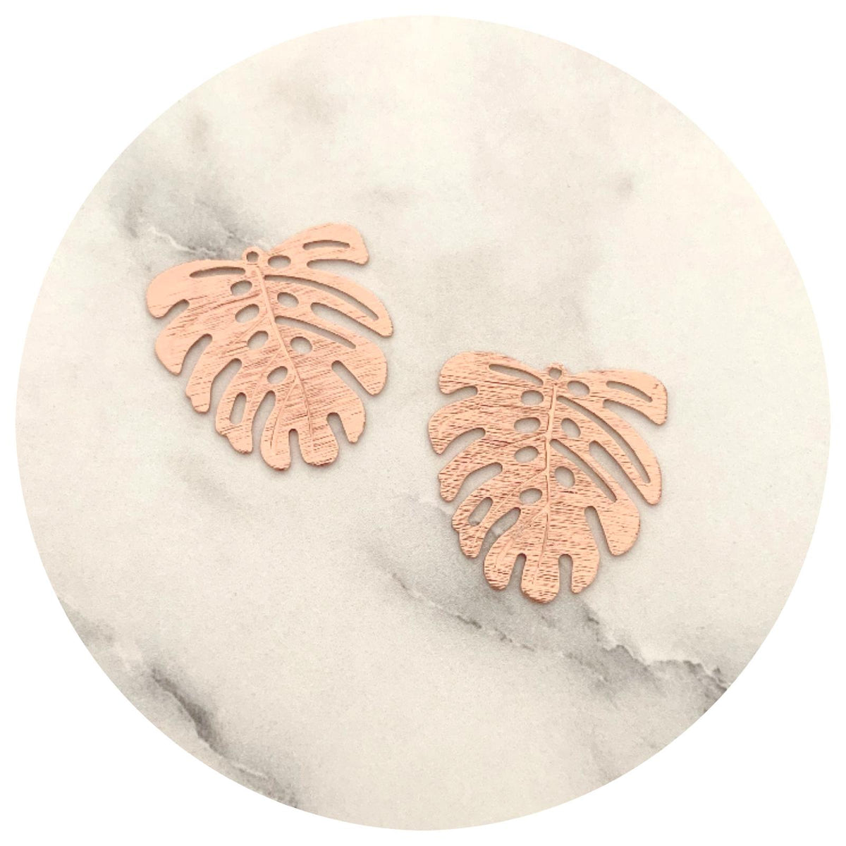 Monstera Leaf Charms - Rose Gold - 2 pcs - D872