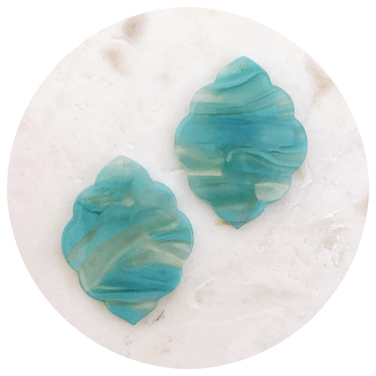 Acrylic Charms - Scallop Edge - 1 Hole - Each