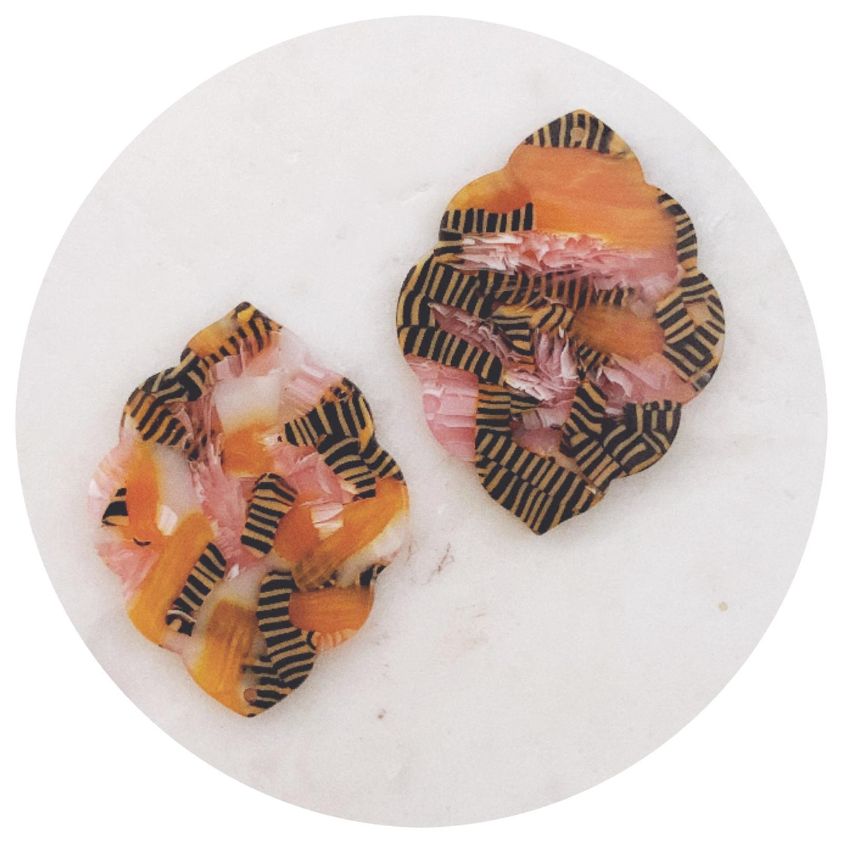 Acrylic Charms - Scallop Edge - 1 Hole - Each