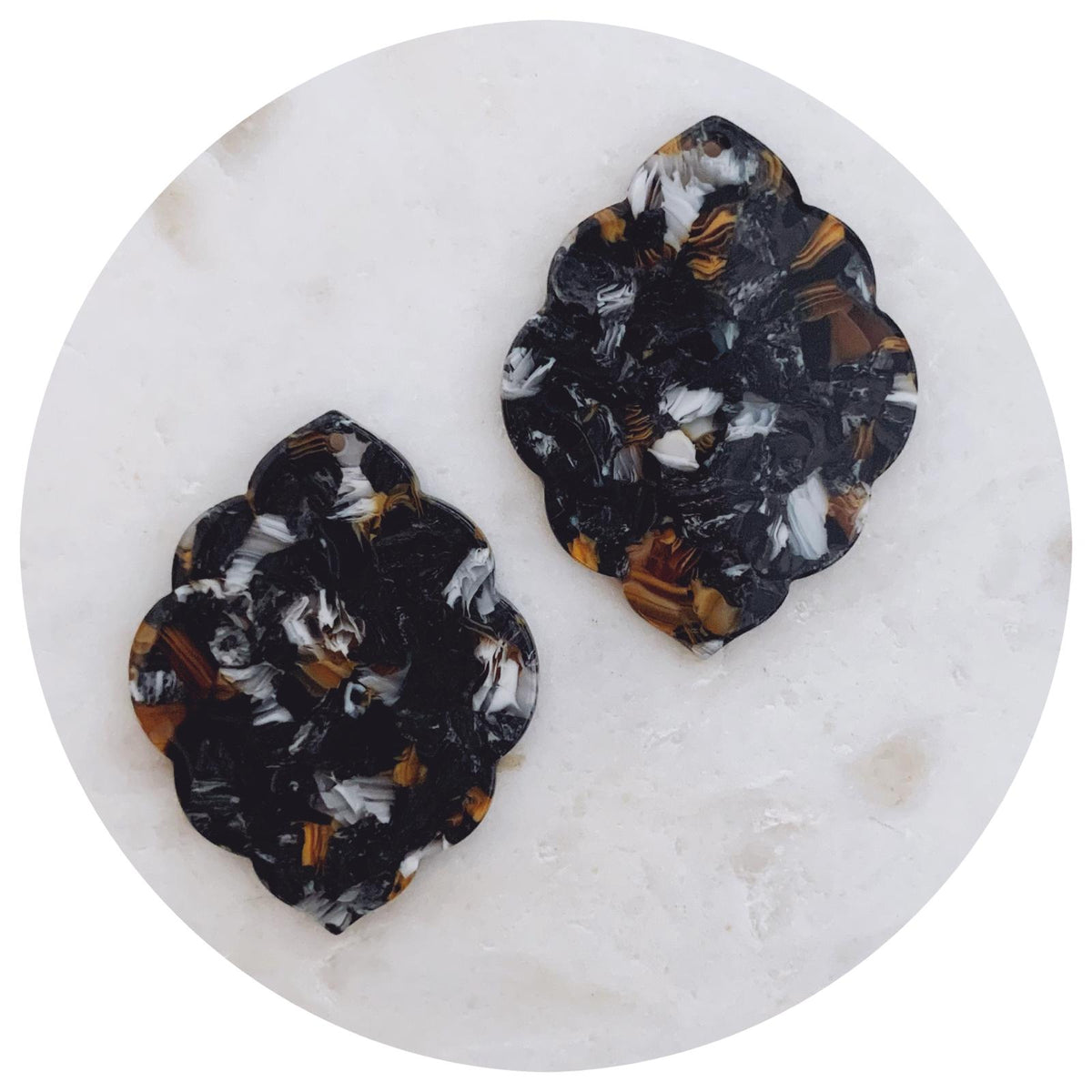 Acrylic Charms - Scallop Edge - 1 Hole - Each