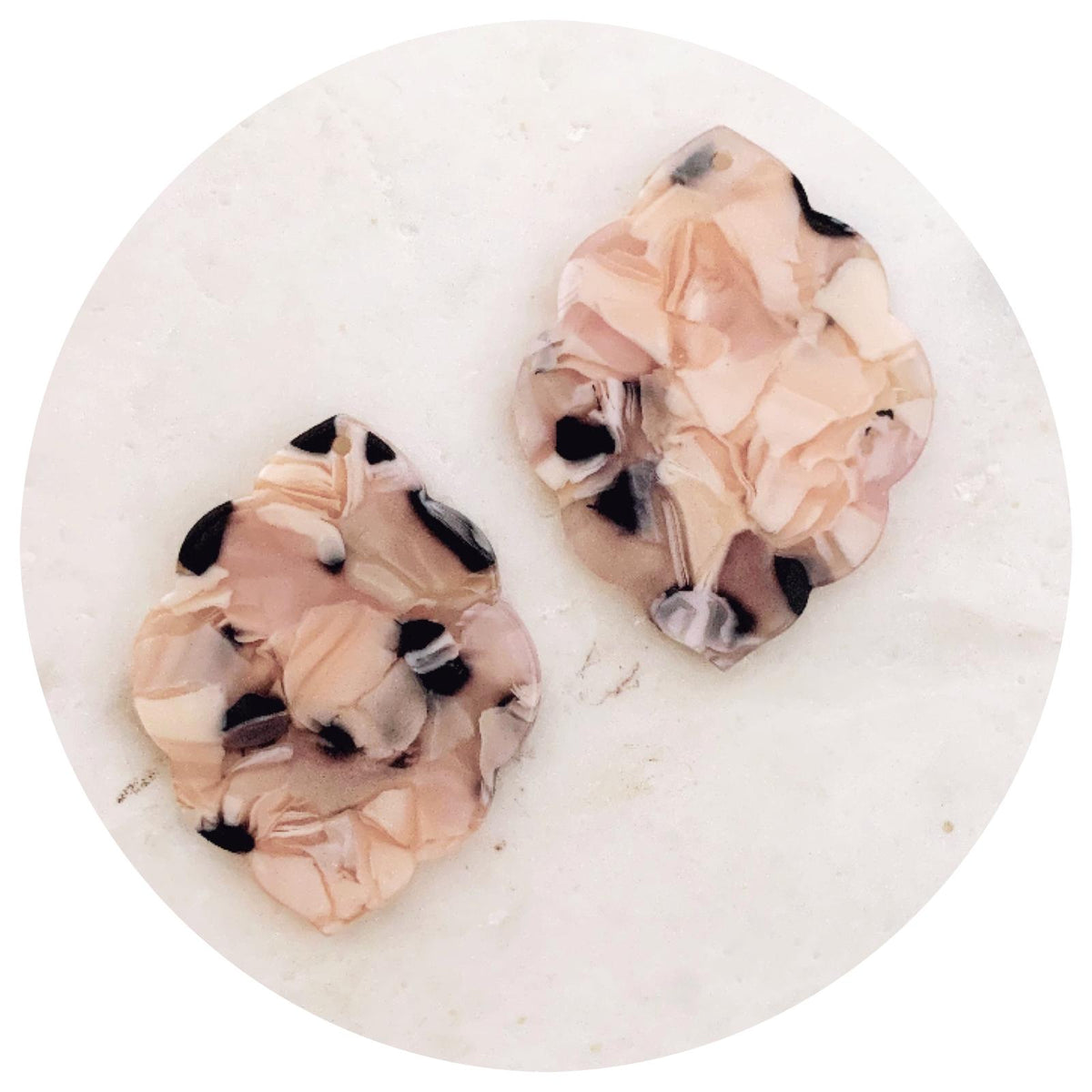 Acrylic Charms - Scallop Edge - 1 Hole - Each