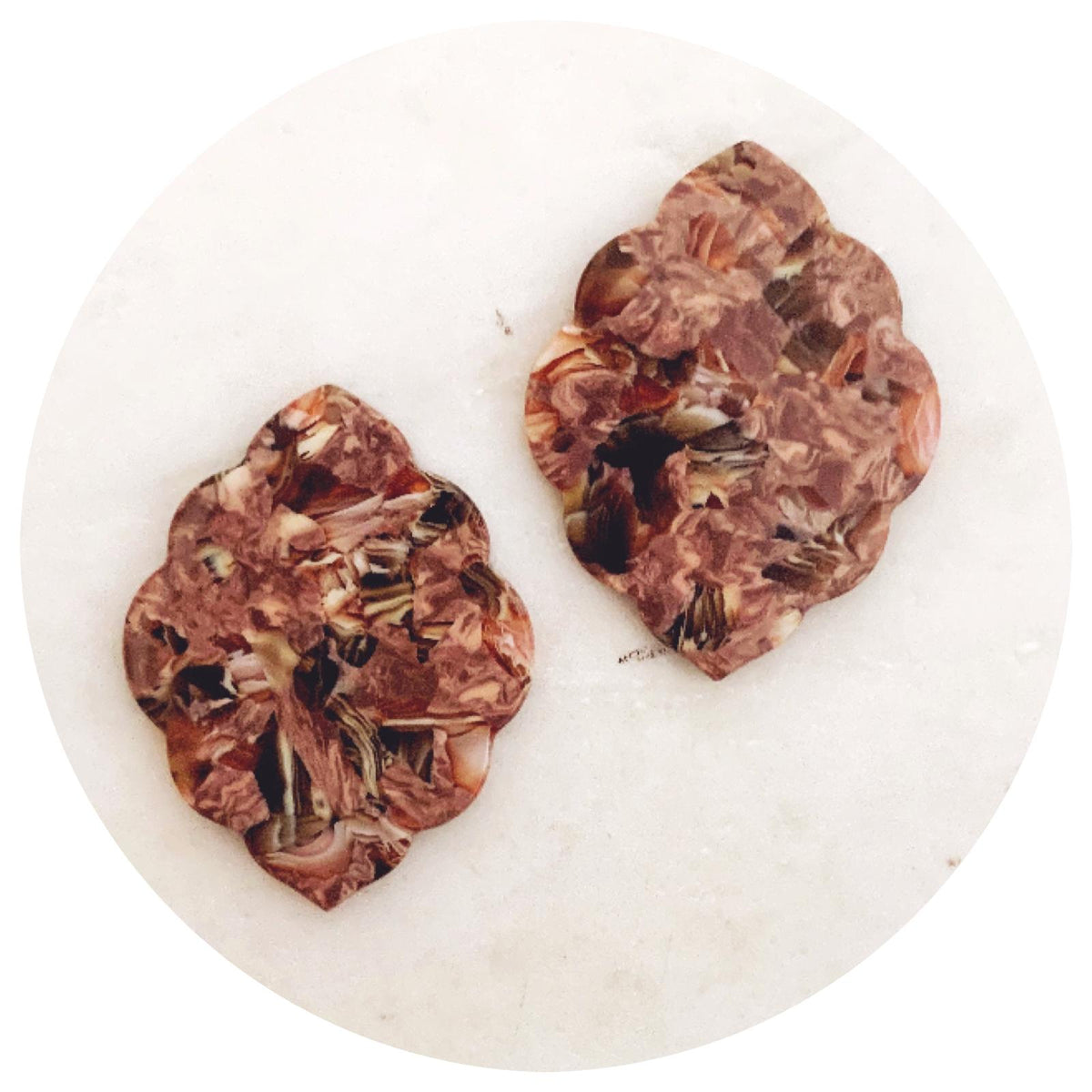 Acrylic Charms - Scallop Edge - 1 Hole - Each