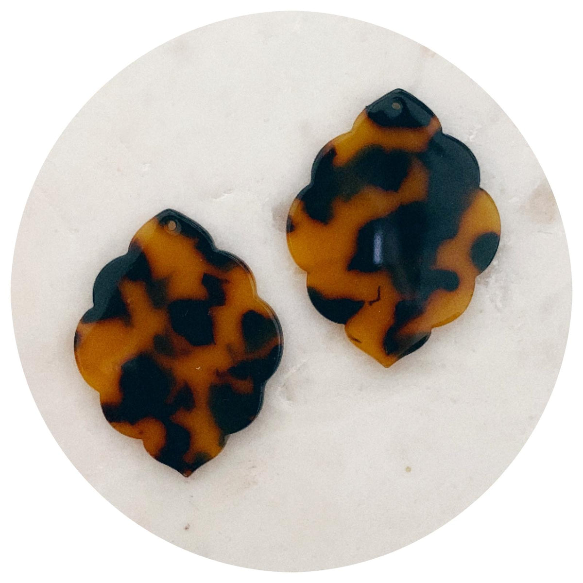 Acrylic Charms - Scallop Edge - 1 Hole - Each