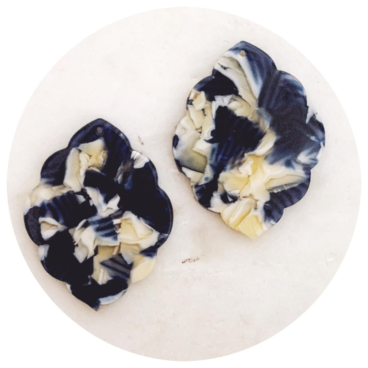 Acrylic Charms - Scallop Edge - 1 Hole - Each