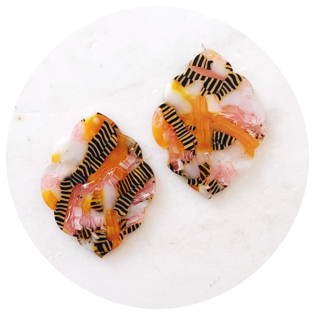 Acrylic Charms - Scallop Edge - 1 Hole - Each