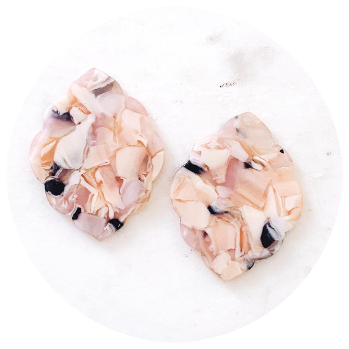 Acrylic Charms - Scallop Edge - 1 Hole - Each