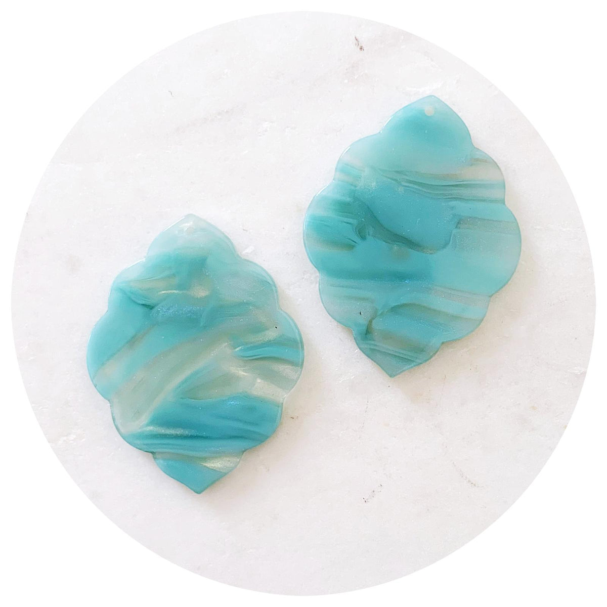 Acrylic Charms - Scallop Edge - 1 Hole - Each