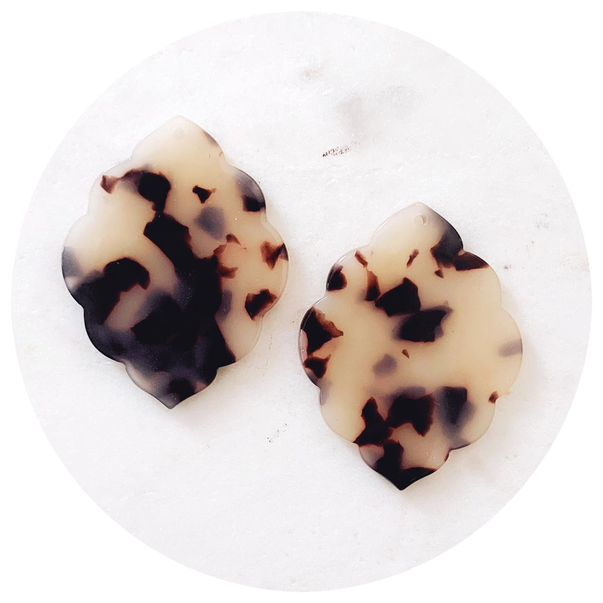 Acrylic Charms - Scallop Edge - 1 Hole - Each