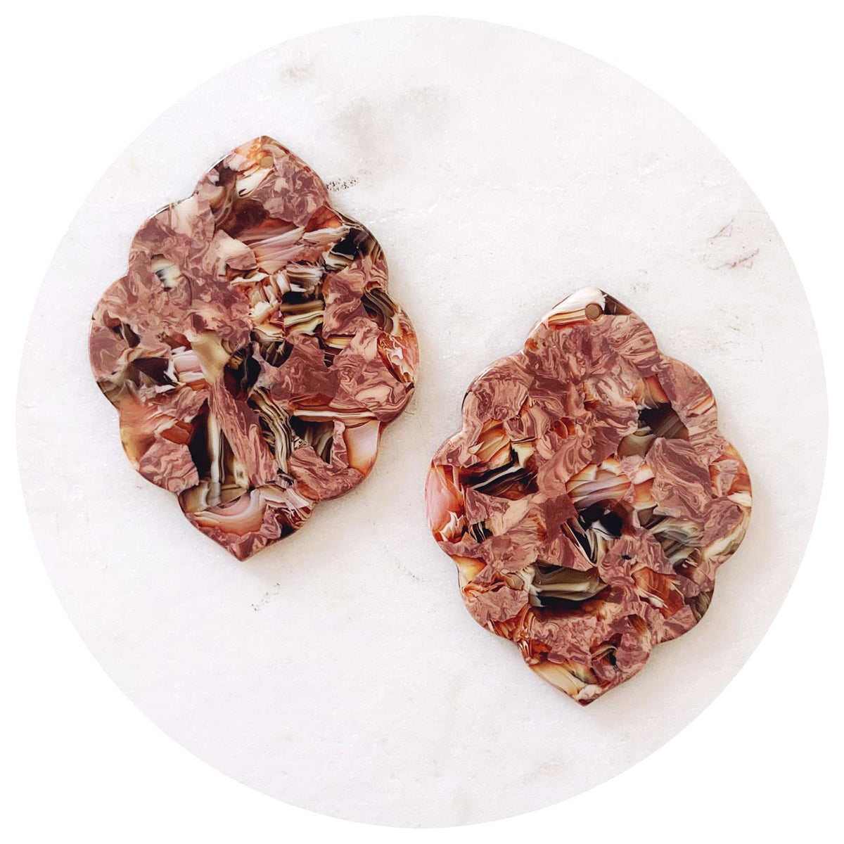 Acrylic Charms - Scallop Edge - 1 Hole - Each