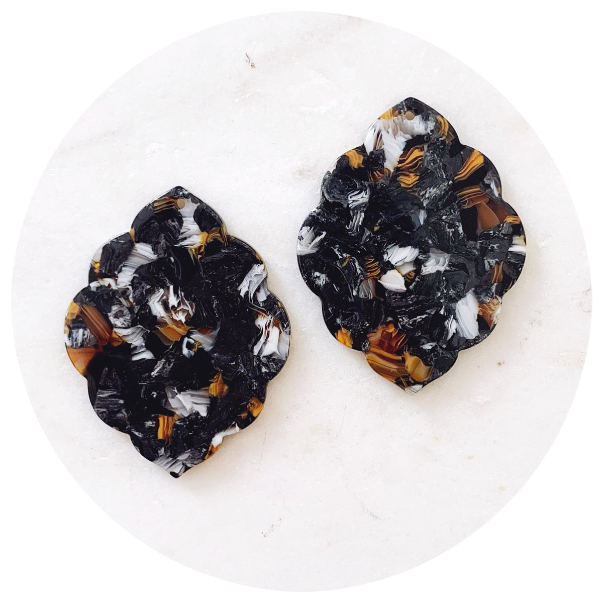 Acrylic Charms - Scallop Edge - 1 Hole - Each