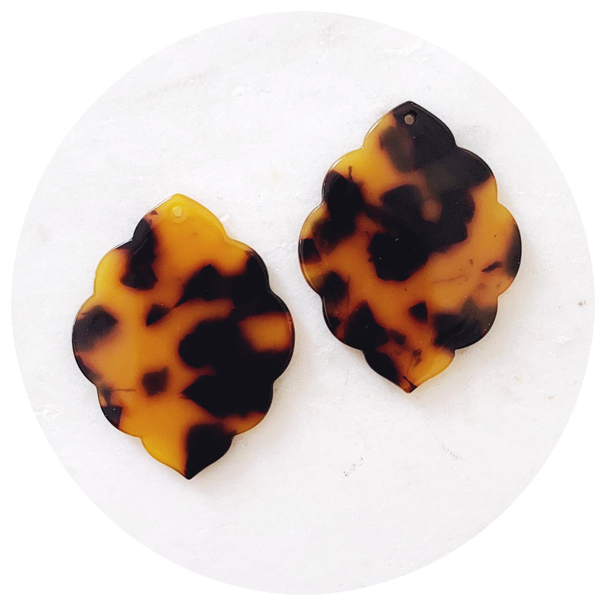 Acrylic Charms - Scallop Edge - 1 Hole - Each