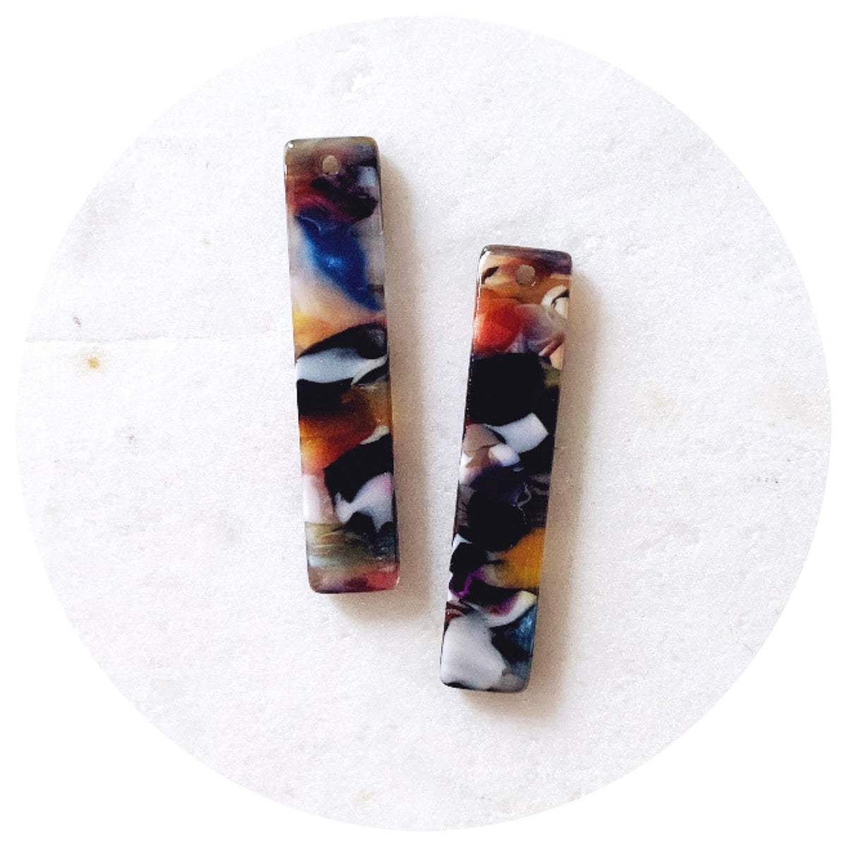 Acrylic Charms - 35mm Bar Rectangle - 1 Hole - 2pc